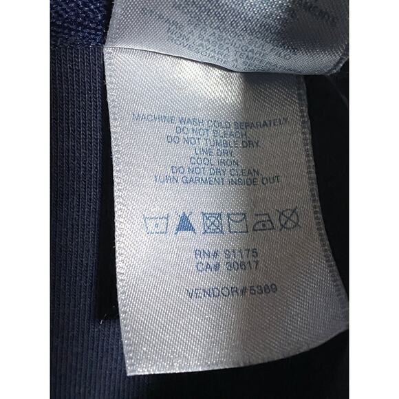 Fila Logo Track Jacket Full Zipper Navy Blue White Striped Sleeve Mens Large L - Picture 10 of 10